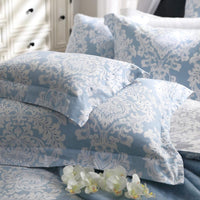 【古典風姿】100%精梳棉印花雙人床組+素色舒眠毯