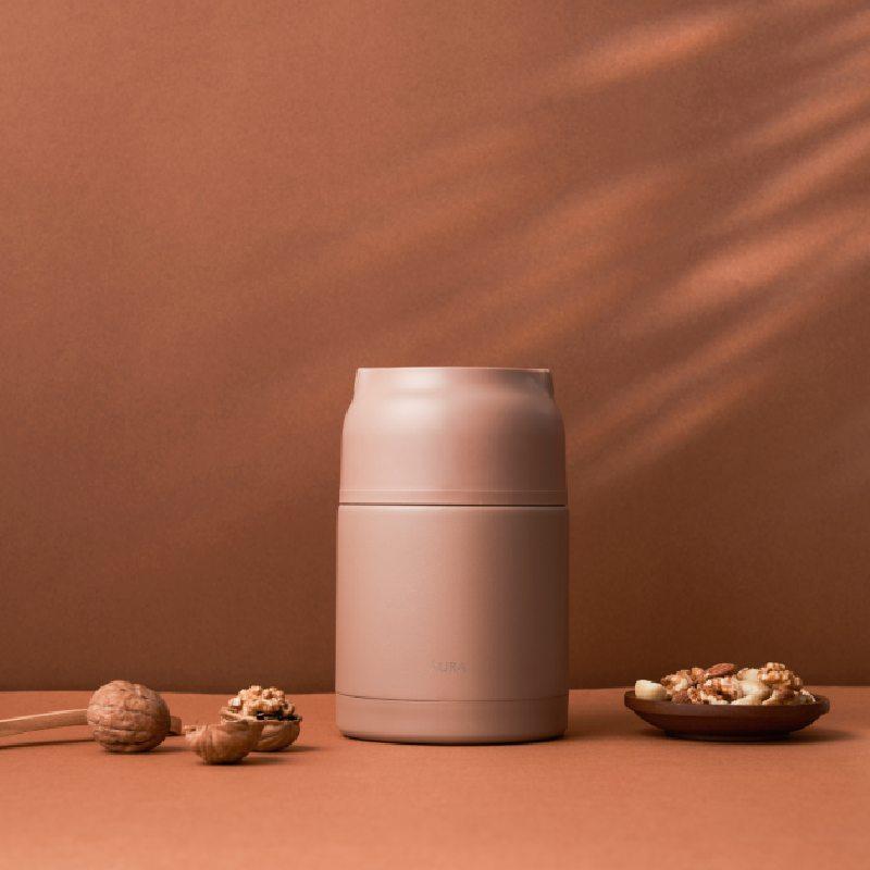 AURA 手提陶瓷易潔層真空食物罐800ml-3色可選