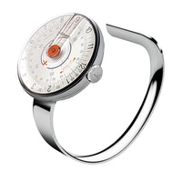 【買錶送文青提袋，送完為止!】KLOK-08-D2 橘軸錶頭＋時尚銀色手環