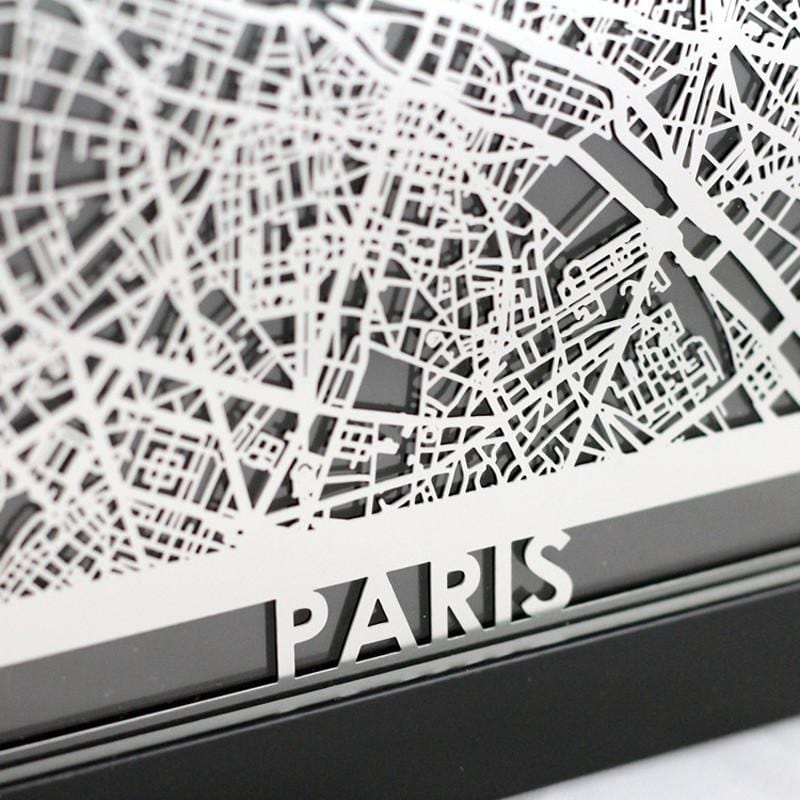 5 x 7不鏽鋼雷射切割地圖 - 巴黎