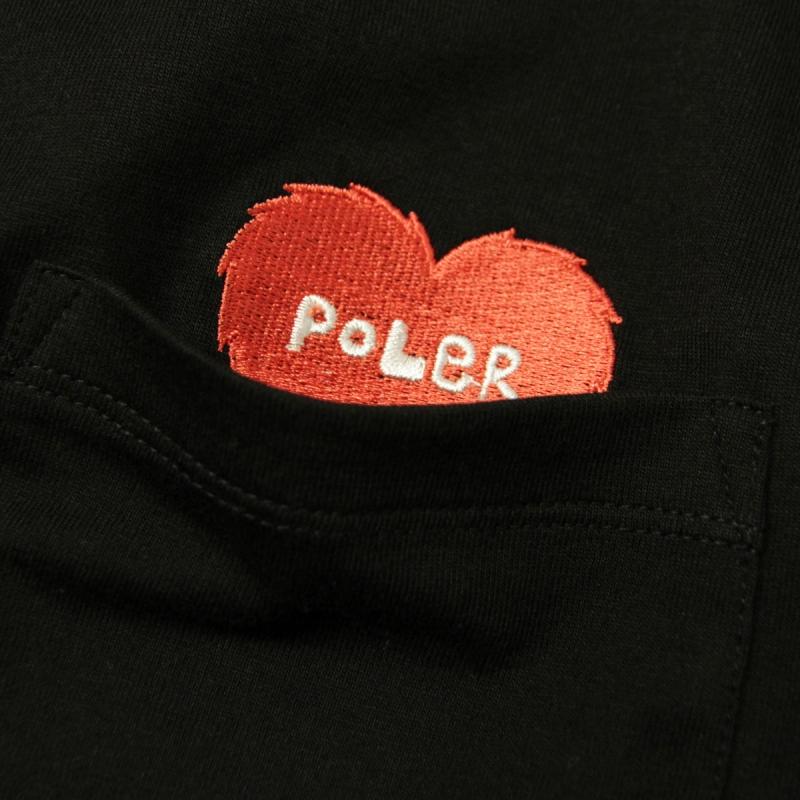 日本限定 - RISING HEART EMBROIDERY POCKET TEE 休閒短袖上衣 / 黑色