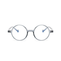 古著簡約典雅灰小圓框輕量TR90光學框UV400濾藍光眼鏡