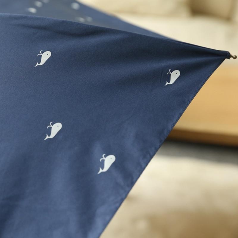 小鯨魚系列三折自開收晴雨傘(深藍色)-8324