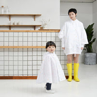 格子幾何系列蝙蝠衫風雨衣(白色)-8603