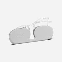 【預購】抗藍光時尚造型平光閱讀眼鏡-鏡腳便攜款（橢圓-透明色）