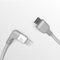 PeAk II LC30B USB-C 對 Lightning  90度L型連接線 30 cm 銀