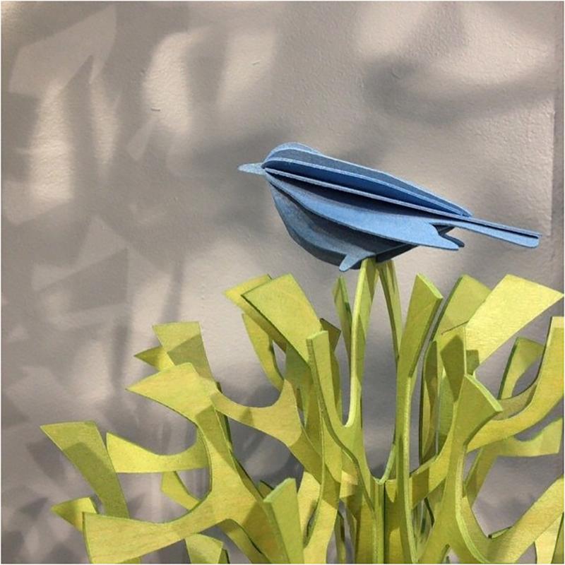 3D立體拼圖樺木明信片|擺飾|禮物 - 幸福鳥(12cm/明信片包裝)
