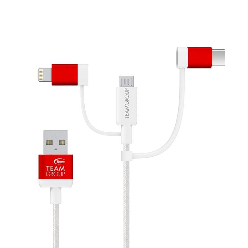 [Apple認證] WC0C- 3合1傳輸充電線(Lightning、Type-C、Micro-B) - 共3色