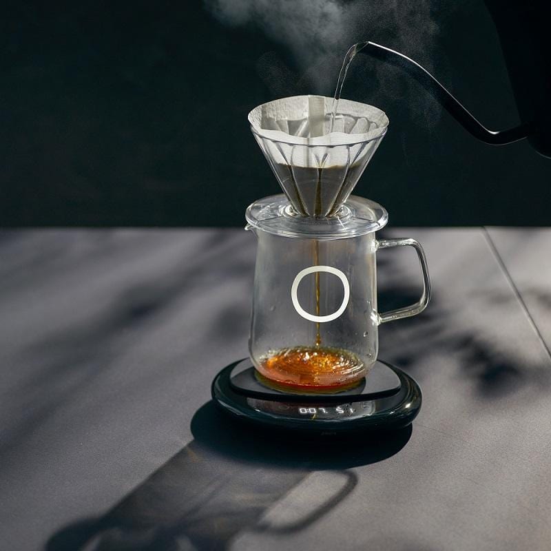 【POURX】POURX OURA 光導引咖啡電子秤＋專用隔熱墊＋玻璃分享壺