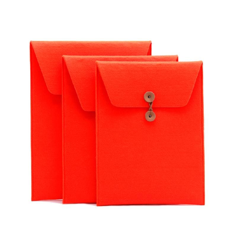 高質感簡約信封式12''文件夾/收納袋 -蜜橘紅