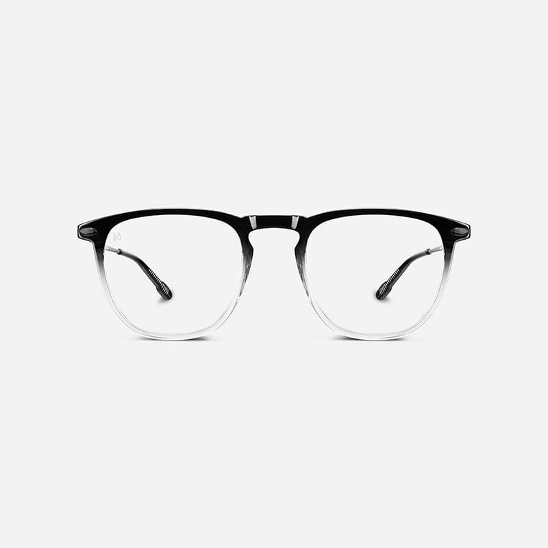 時尚造型老花眼鏡-鏡腳便攜款（矩形-雙色漸變-黑色透明）