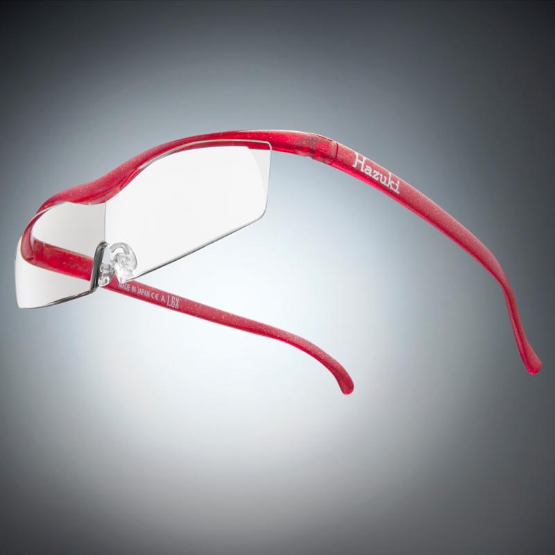 葉月透明眼鏡式放大鏡1.6倍標準鏡片(亮紅/銀灰)