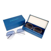 坎佩拉的湖面波光│ 日系都會簡約設計金屬裝飾淺棕UV400輕量TR90方框濾藍光眼鏡