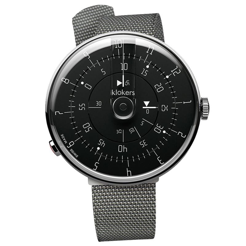 【買錶送原廠手環，款式隨機，送完為止!】KLOK-01- M2 極簡黑色錶頭 + 米蘭錶帶