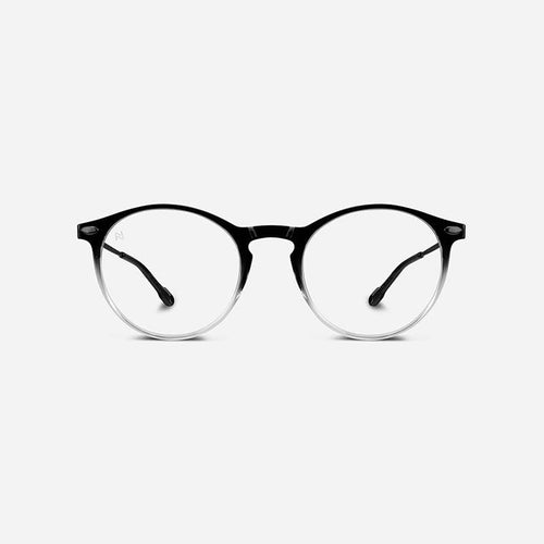 時尚造型老花眼鏡-鏡腳便攜款（橢圓-雙色漸變-黑色透明）