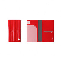 旅行系列 - 耐衝擊護照套(M size) - 米/紅
