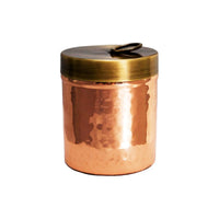 復古工藝 鎚目紅銅保存罐