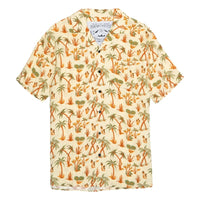 夏威夷衫/柔軟涼感嫘縈襯衫 - 沙漠綠洲米色