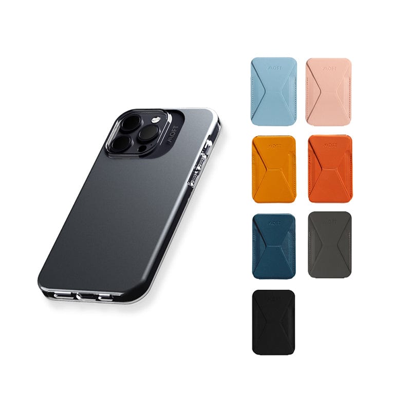 雙倍磁力手機保護殼 iPhone14 Pro Max 黑色+ 手機支架(包邊款)