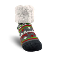 柔軟 止滑 保暖居家毛襪 – 聖誕灰