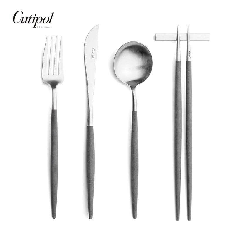 GOA系列-霧面銀色不銹鋼-主餐刀叉匙筷-4件組