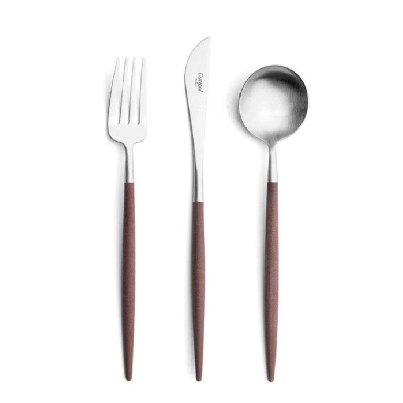 GOA系列-霧面銀色不銹鋼-主餐刀叉匙-3件組
