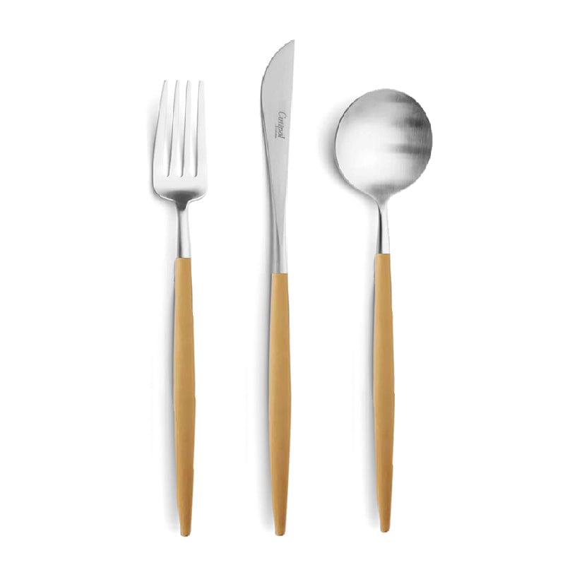 GOA系列-霧面銀色不銹鋼-主餐刀叉匙-3件組