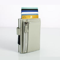 Cascade Zipper Wallet SNAP RFID 安全防盜環扣真皮拉鍊三摺錢包－12色任選