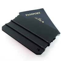 C 雙片鋁製護照夾 - 純黑