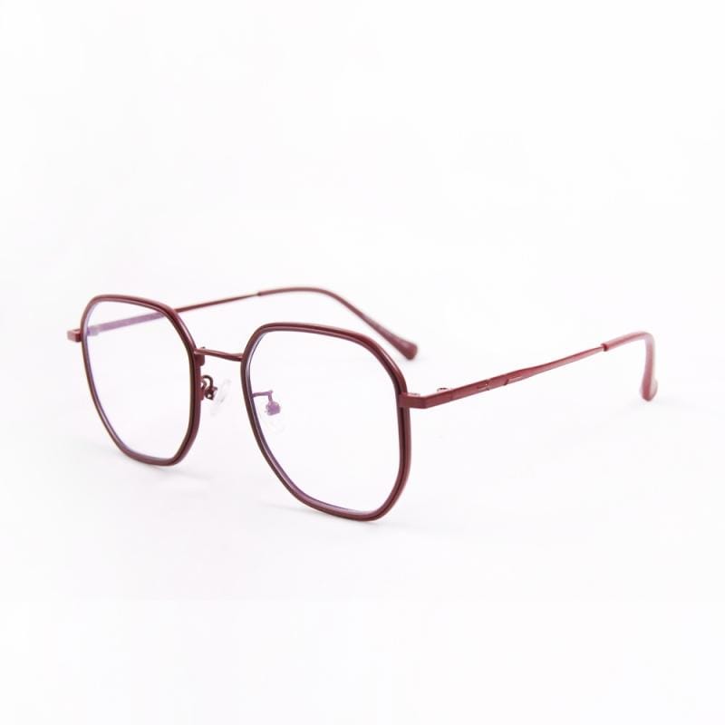 北歐極簡絲絨紅金屬鑲嵌輕量TR90光學框UV400濾藍光眼鏡