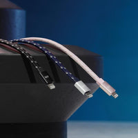 AluCable™ Flat [Braided] MFi鋁質傳輸編織扁線/數據線/iPhone 傳輸線/充電線 - 繁星粉 DC-268BRG
