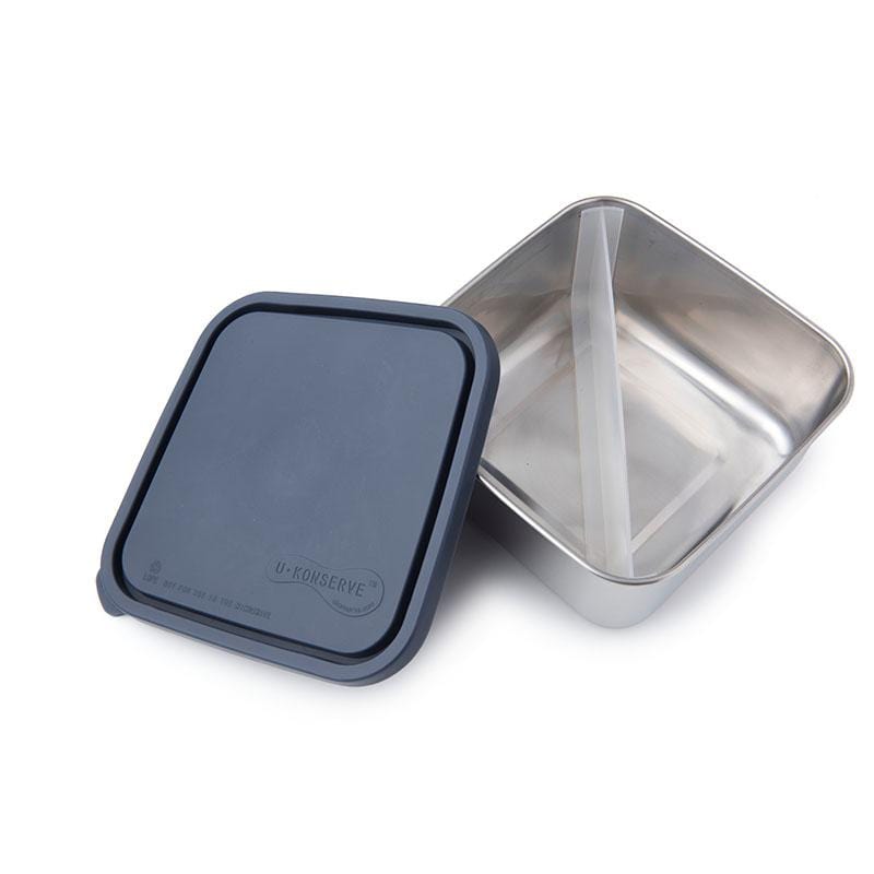 大方形不鏽鋼餐盒 (二分格可拆)