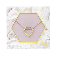鑽石型簍空金色幾何項鍊