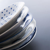 藍丸紋五件式輕量沙拉盤