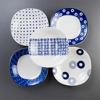 藍丸紋五件式輕量沙拉盤