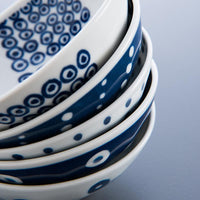 藍丸紋五件式輕量前菜碗