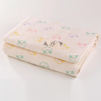 【日本製三河木綿】六重紗布被 - 彩虹馬卡龍熊貓L號