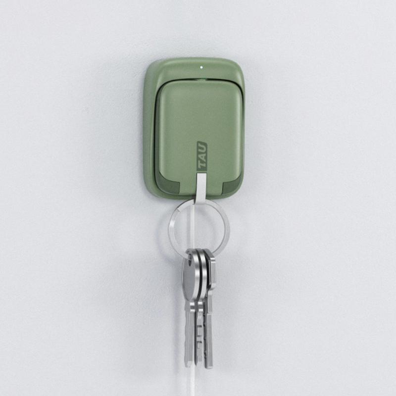 TAU｜世界最小的三合一磁吸式鑰匙圈行動電源 (大地綠)