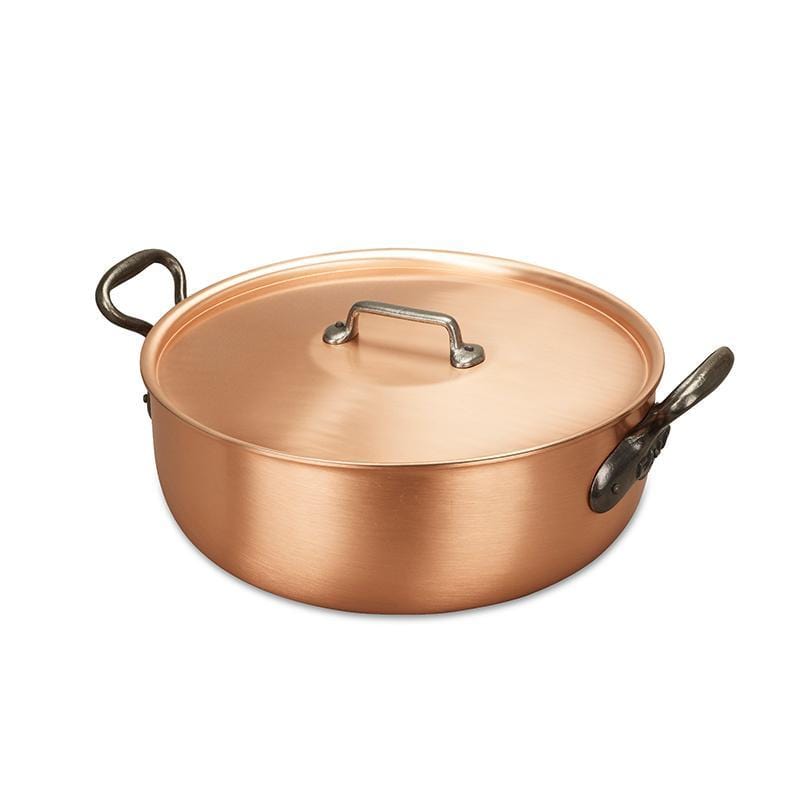 紅銅燉鍋24cm[含鍋蓋超值組]-湯鍋/炒鍋/醬汁鍋-兩款可選