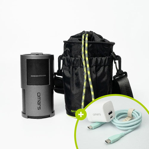 便攜全套組｜AC交直流行動電源＋圓筒收納袋＋GaN 35W充電器＋Type-C炫彩快充線