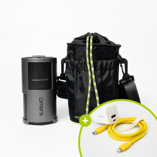 便攜全套組｜AC交直流行動電源＋圓筒收納袋＋GaN 35W充電器＋Lightning炫彩快充線