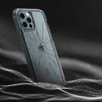 LINKASEAIR iPhone 12 / 12 Pro / 12 Pro Max 浮雕蝕刻技術防摔抗變色抗菌大猩猩玻璃保護殼-裂紋