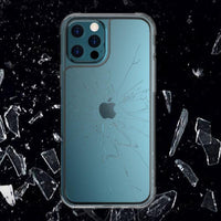 LINKASEAIR iPhone 12 / 12 Pro / 12 Pro Max 浮雕蝕刻技術防摔抗變色抗菌大猩猩玻璃保護殼-裂紋