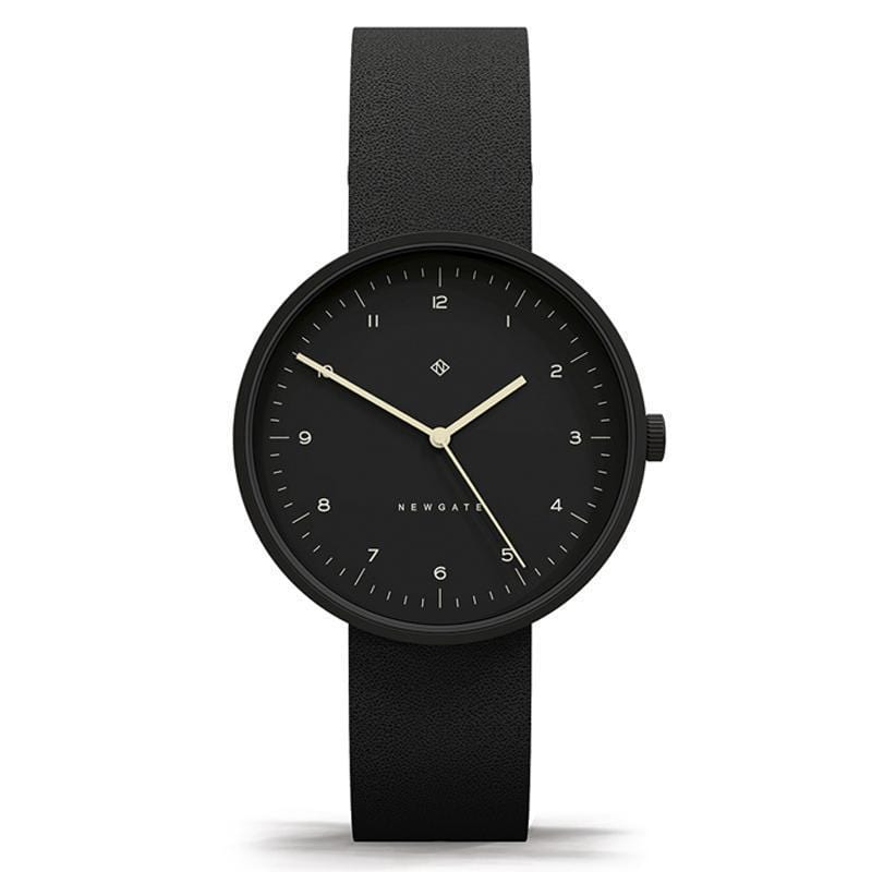 DRUMLINE-經典數字-紳士黑-皮革錶帶-40mm