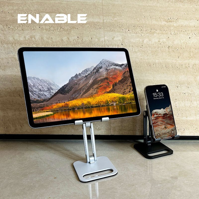 【ENABLE】雙折多角度 鋁合金手機&平板桌面支架