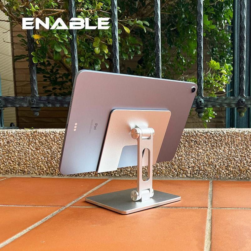 【ENABLE】極簡 收折式 鋁合金手機&平板桌面支架-加大版