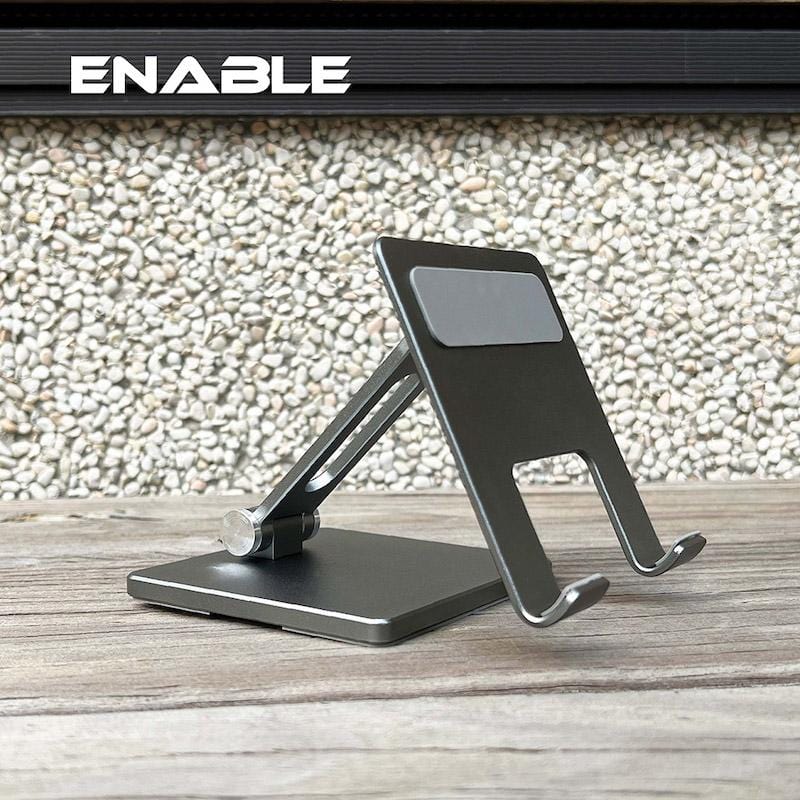 【ENABLE】極簡 收折式 鋁合金手機&平板桌面支架-標準版