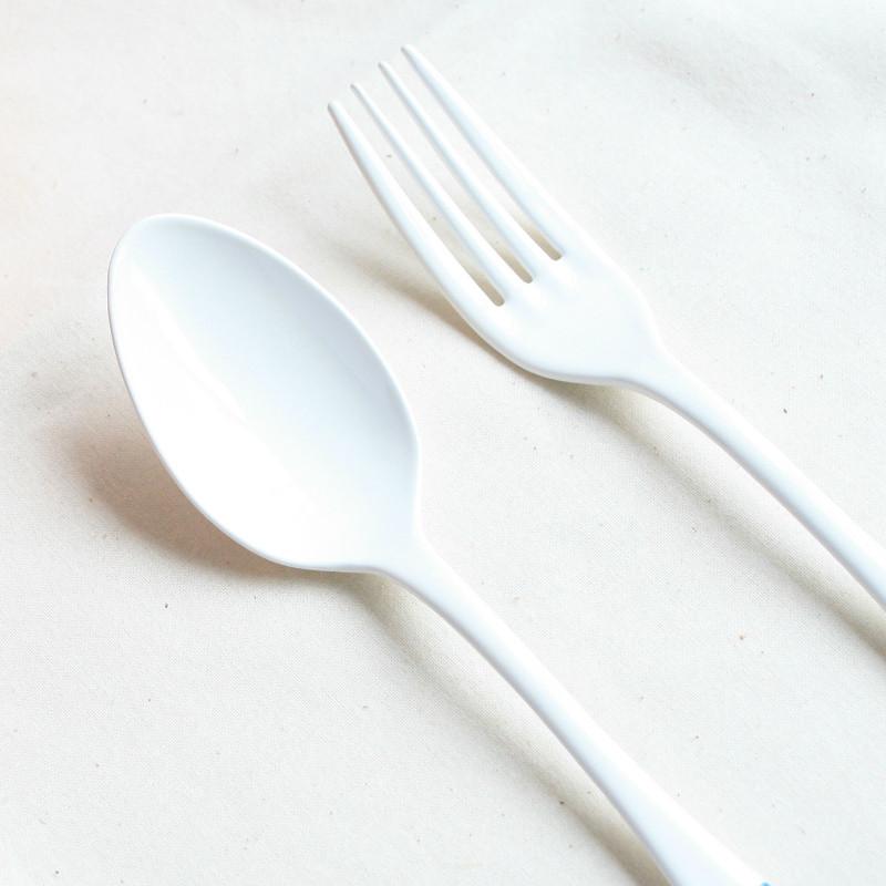 純白琺瑯系列 - 餐叉+餐匙