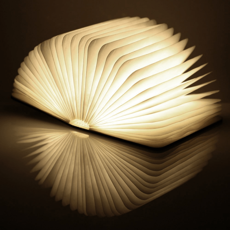 Large Smart Book Light(Linen Fabric/Natural Wood)