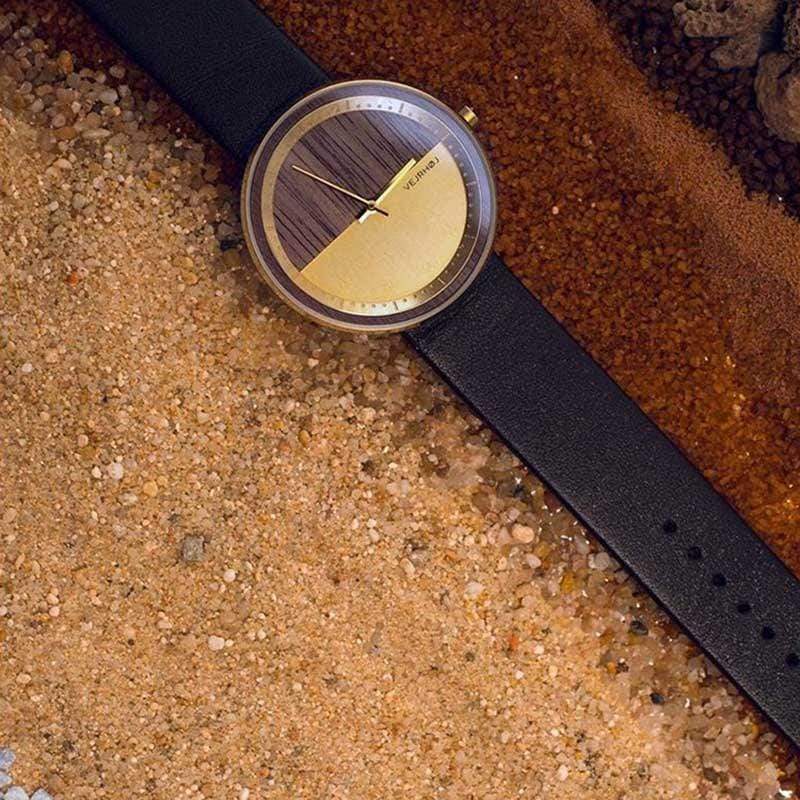 丹麥霍伊經典原木手錶－Element (共五色) - 藍色、金色、黑色